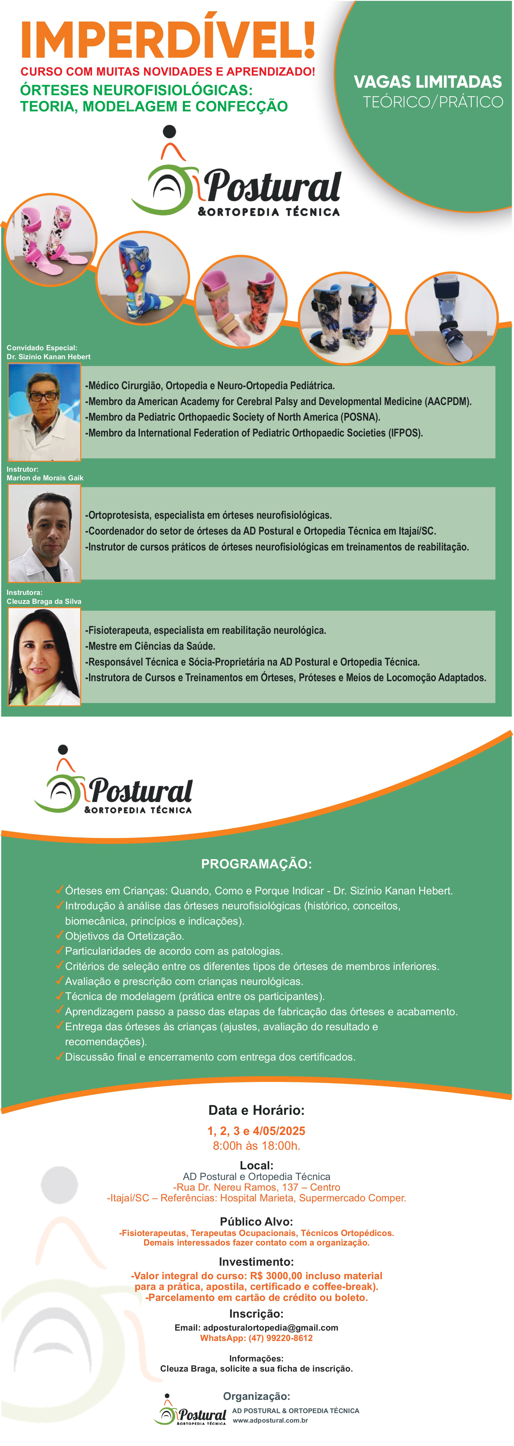 Curso Órteses Neurofisiológicas: Teoria, Modelagem e Confecção